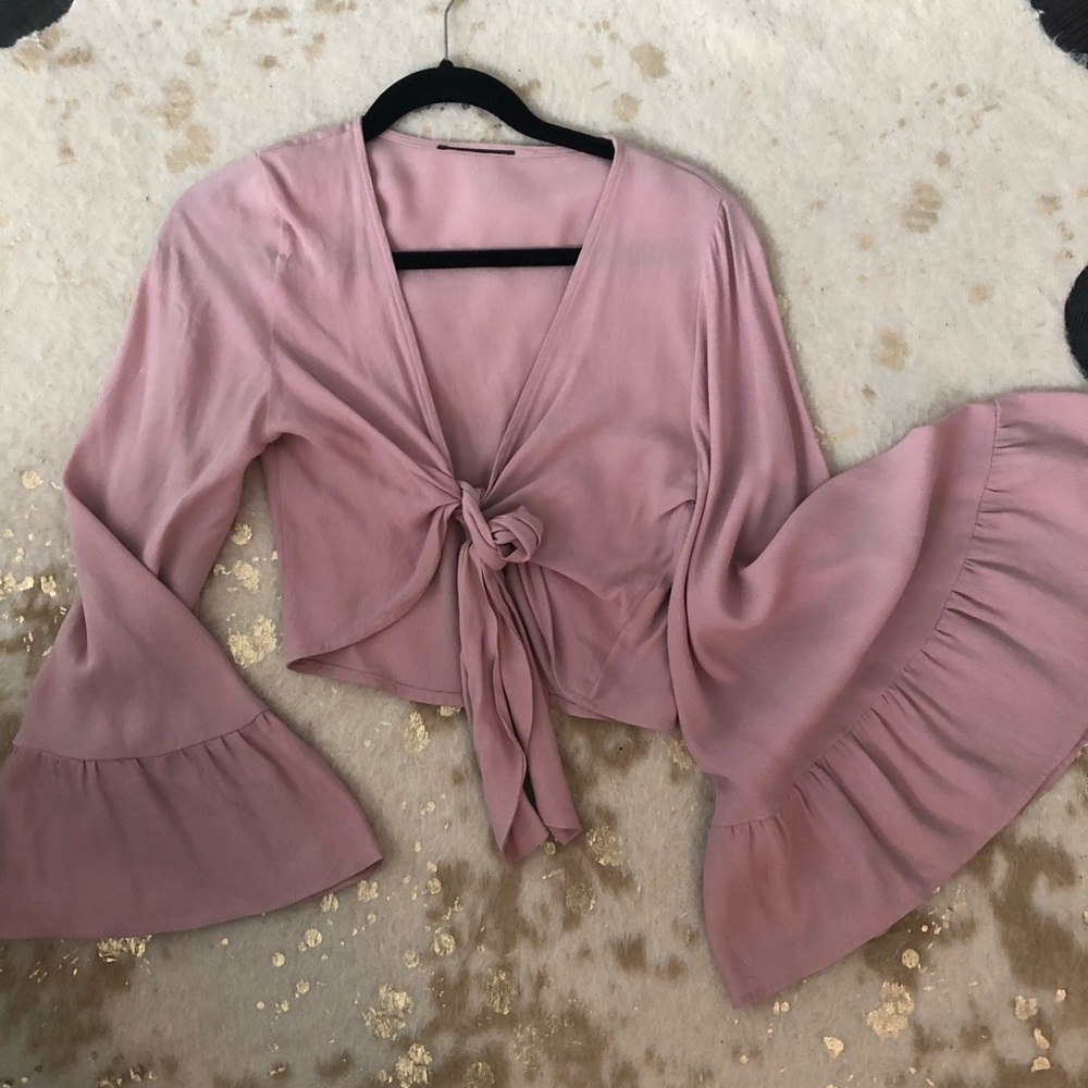 Pink flowy top